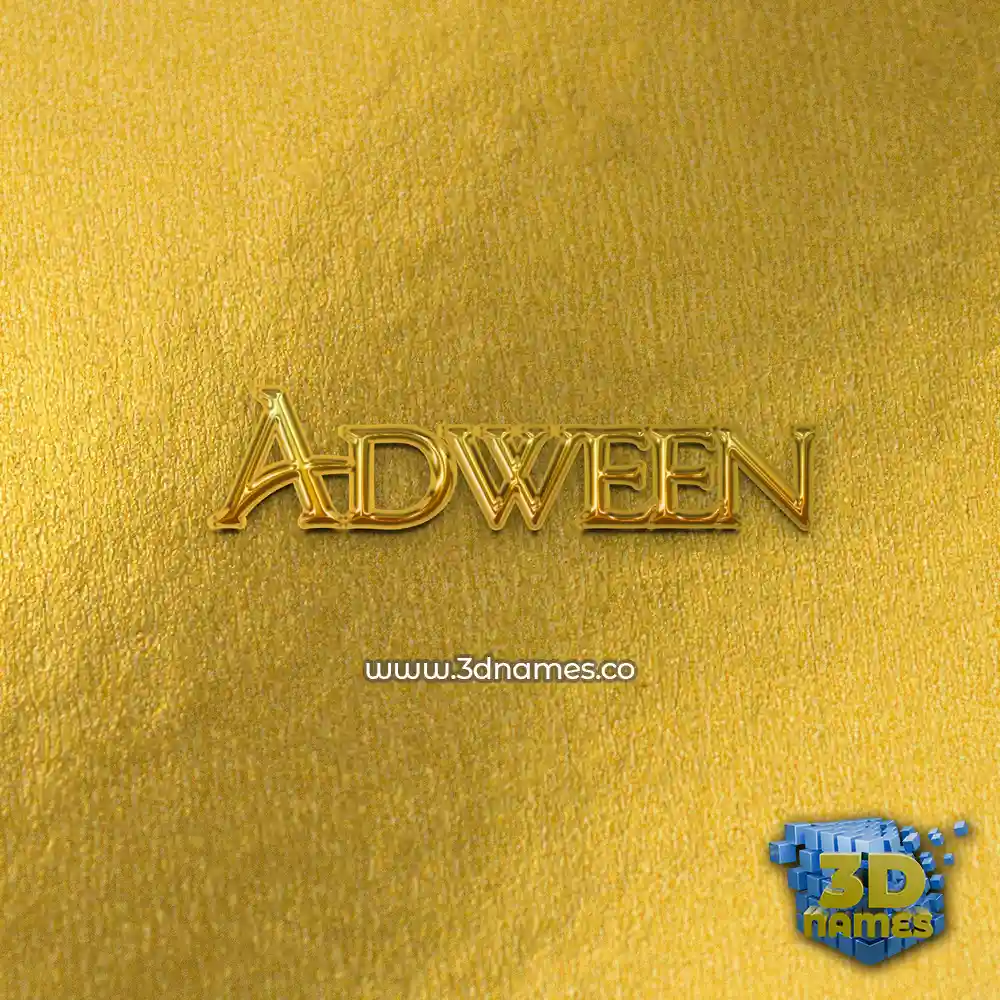 adween in All Gold style - 3D name wallpaper