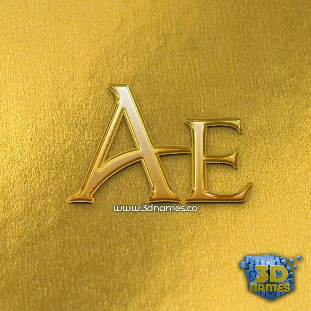ae in All Gold style - 3D name wallpaper