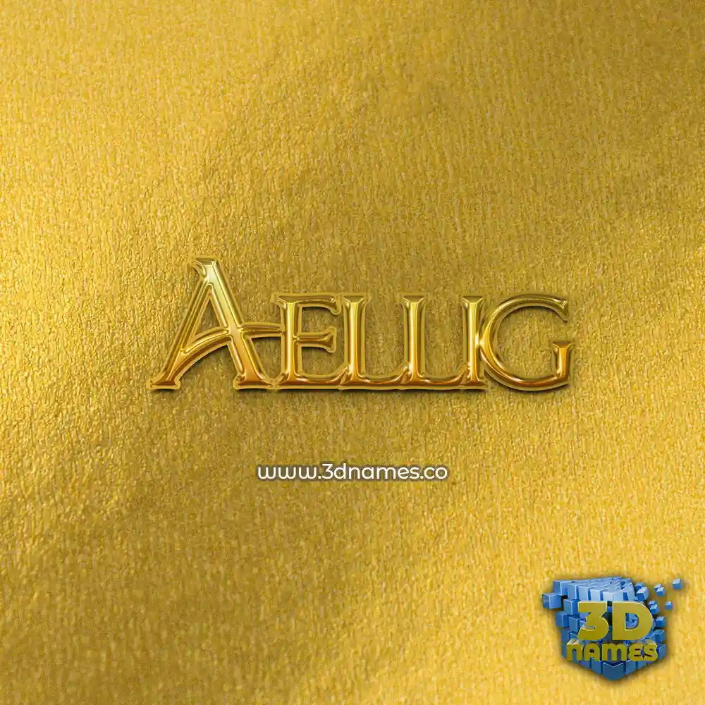 aellig in All Gold style - 3D name wallpaper