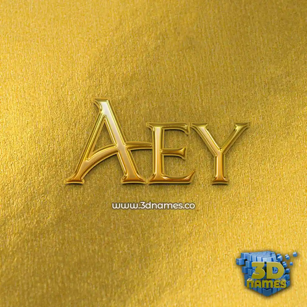 aey in All Gold style - 3D name wallpaper