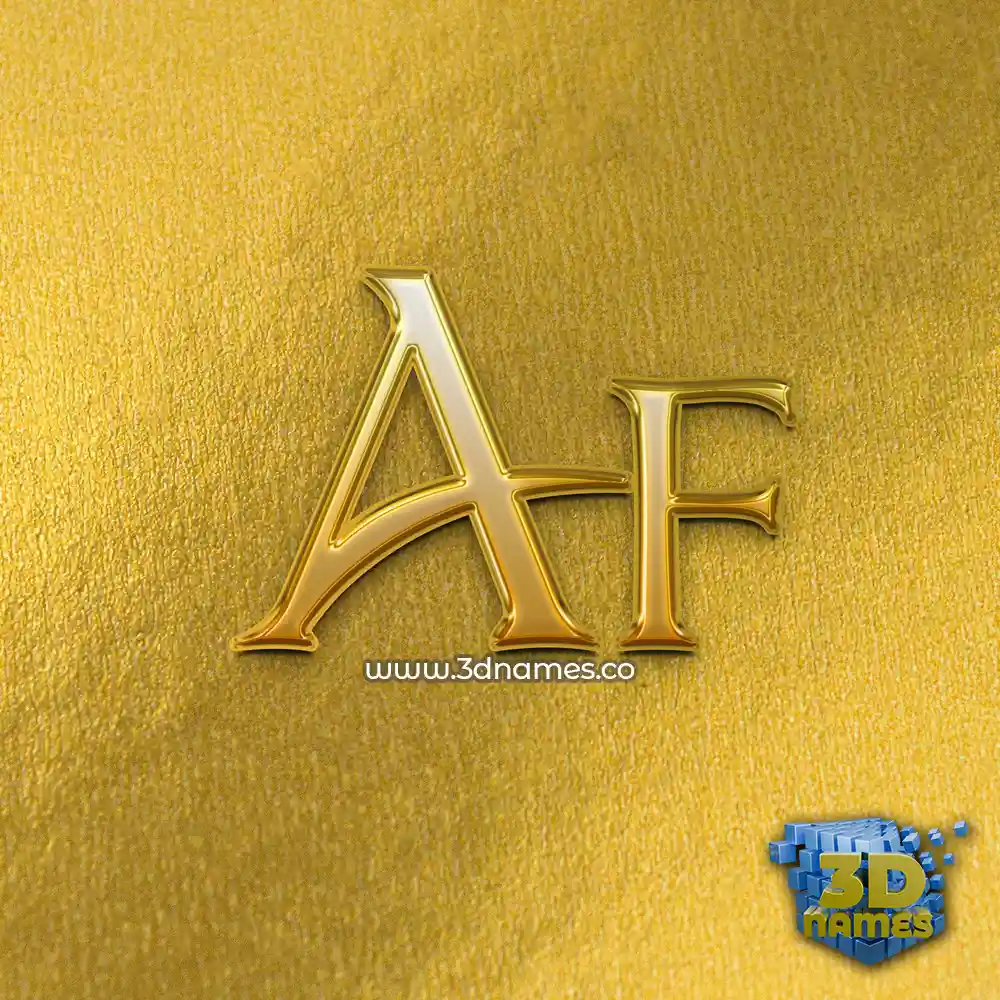 af in All Gold style - 3D name wallpaper