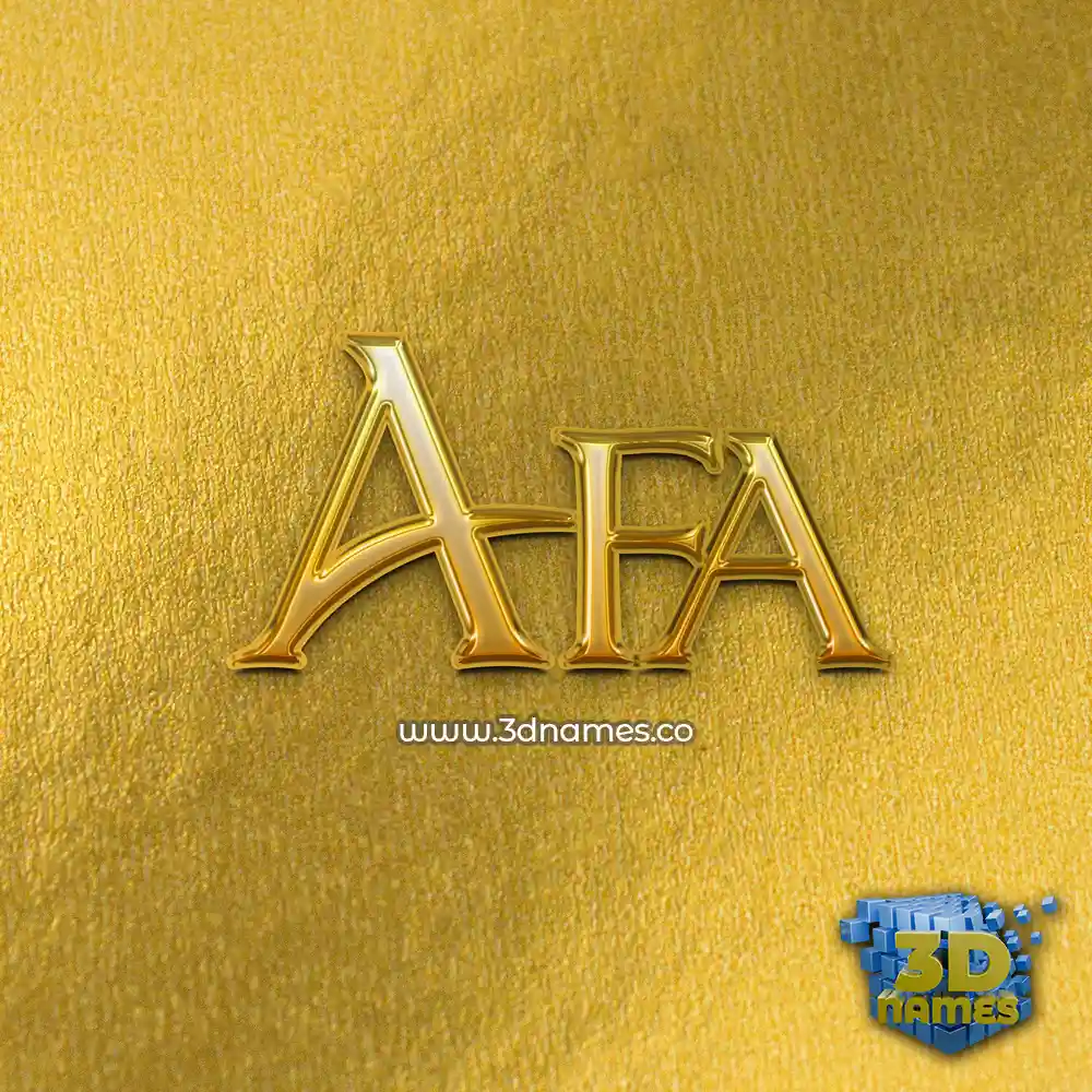 afa in All Gold style - 3D name wallpaper