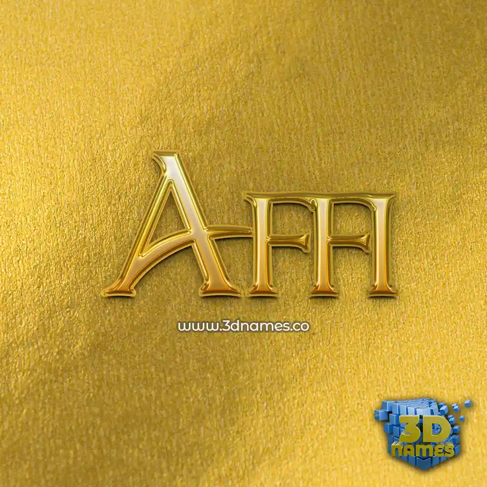affi in All Gold style - 3D name wallpaper