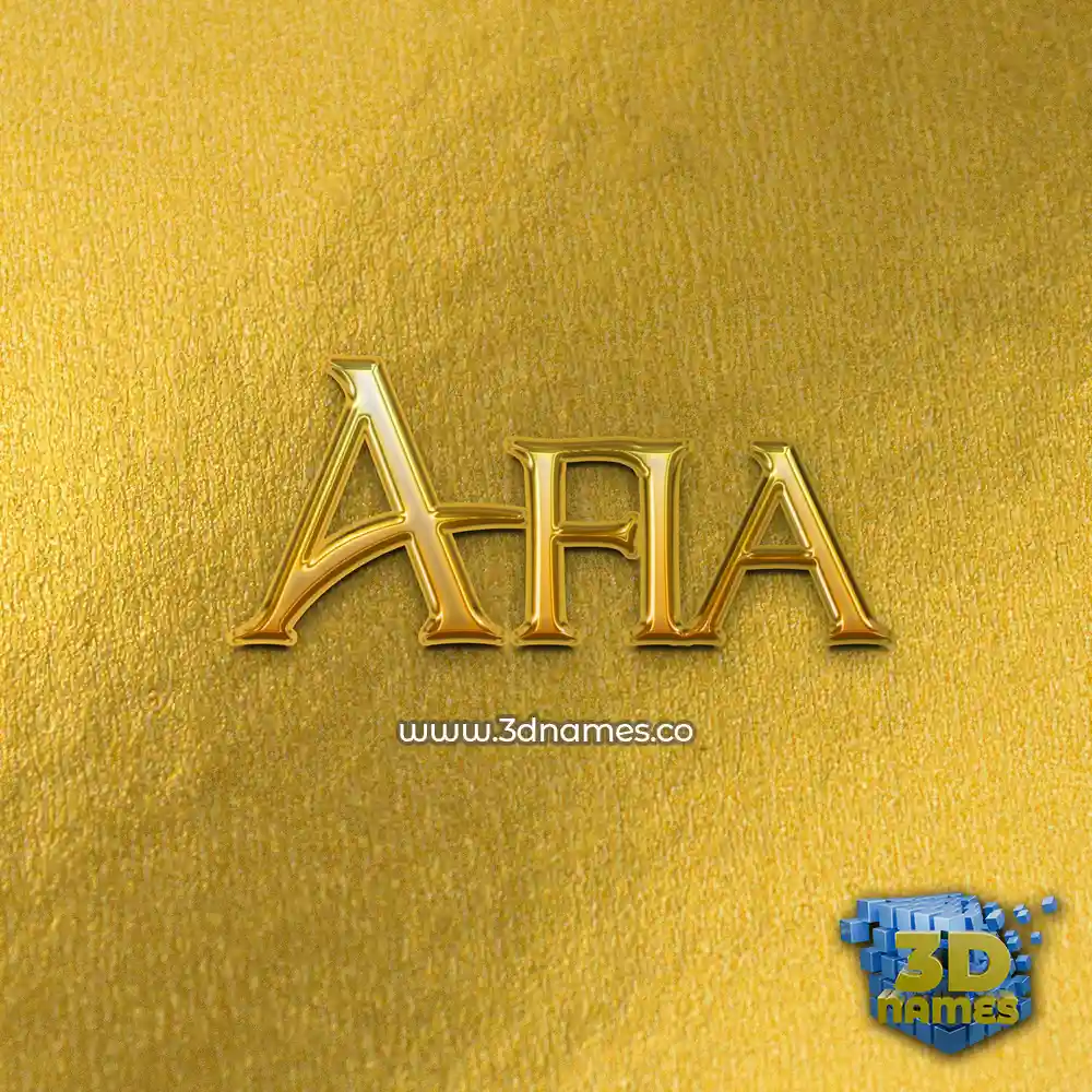 afia in All Gold style - 3D name wallpaper