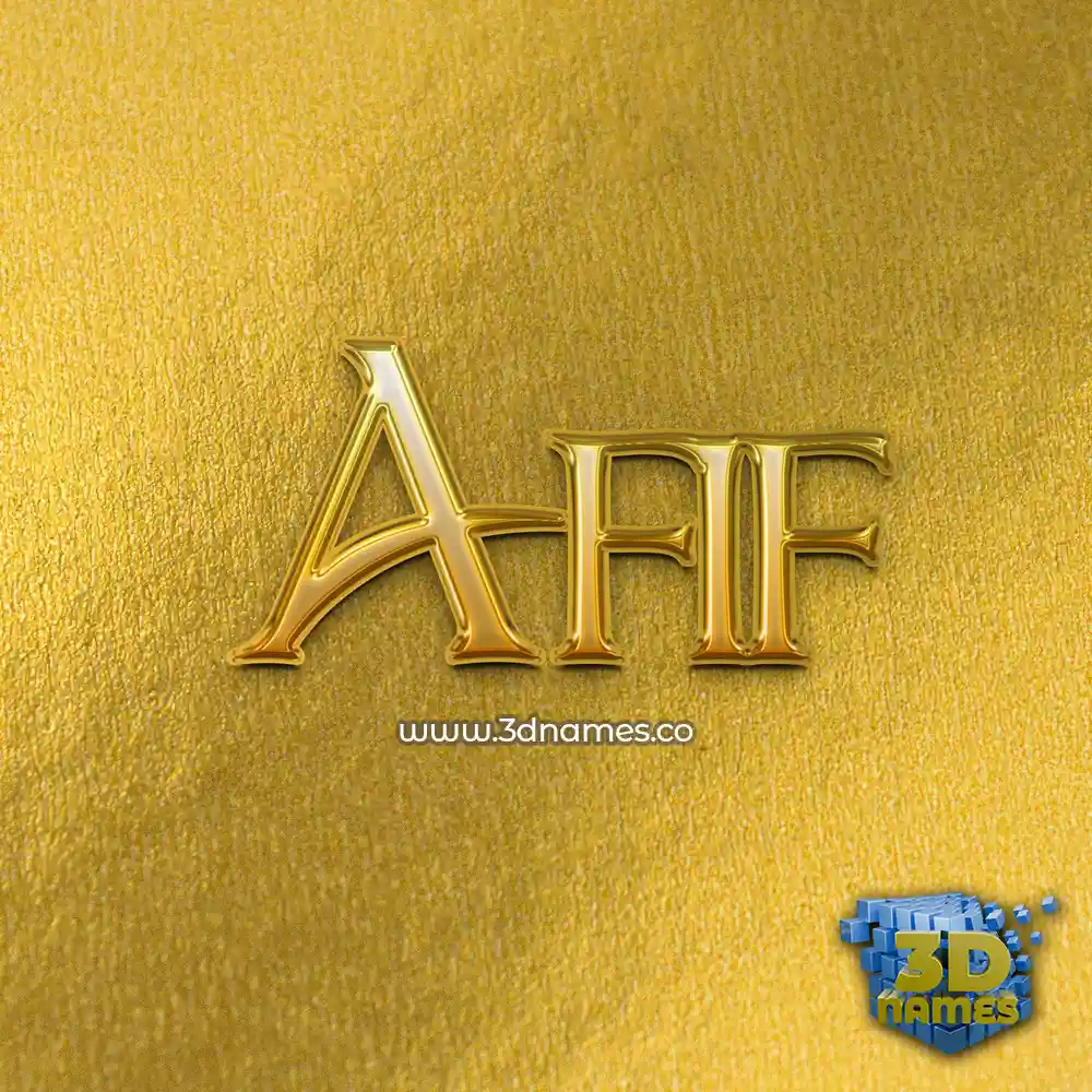 afif in All Gold style - 3D name wallpaper