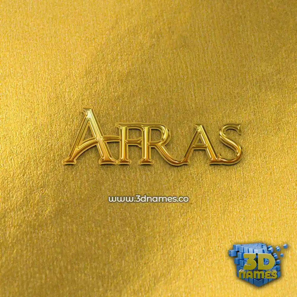 afras in All Gold style - 3D name wallpaper
