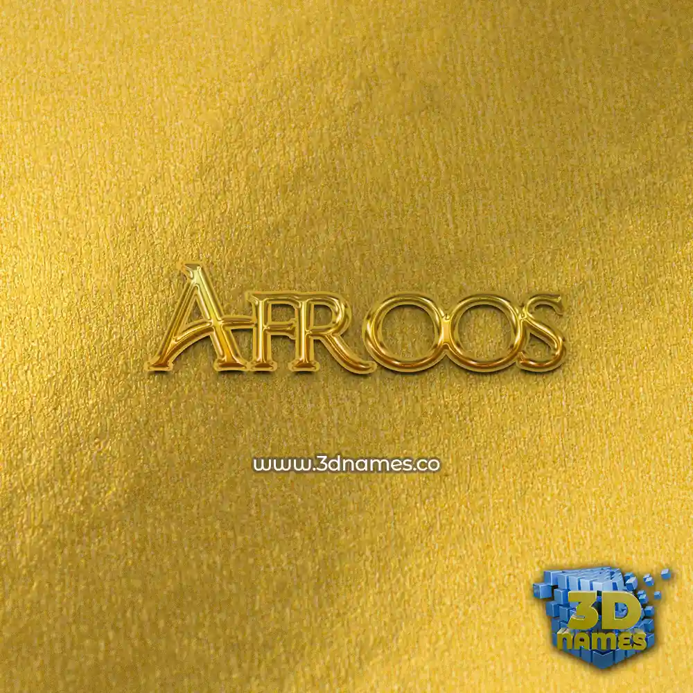afroos in All Gold style - 3D name wallpaper