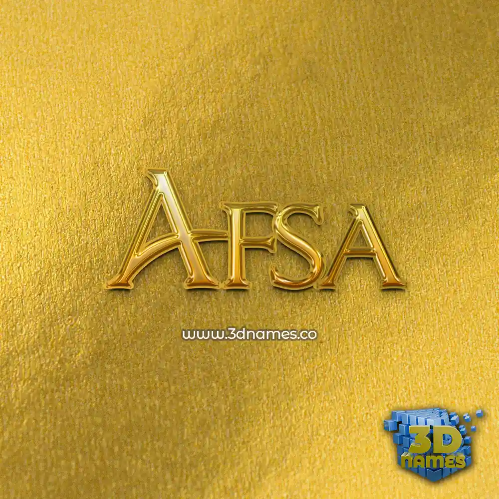 afsa in All Gold style - 3D name wallpaper