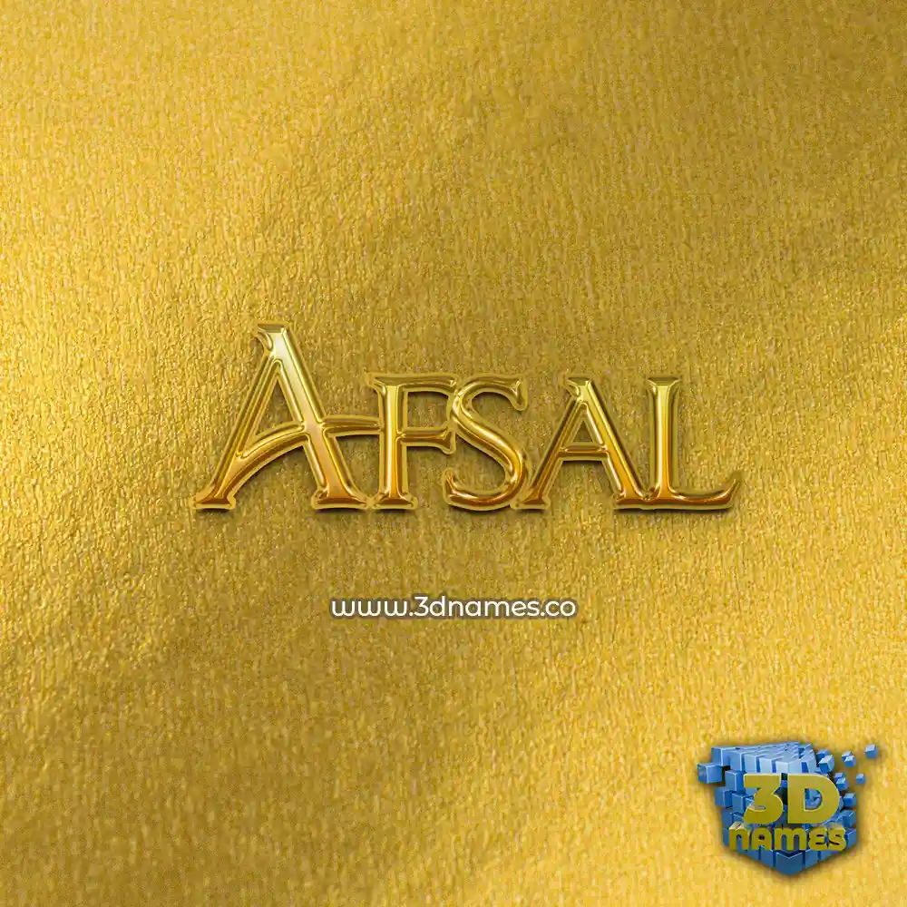 afsal in All Gold style - 3D name wallpaper