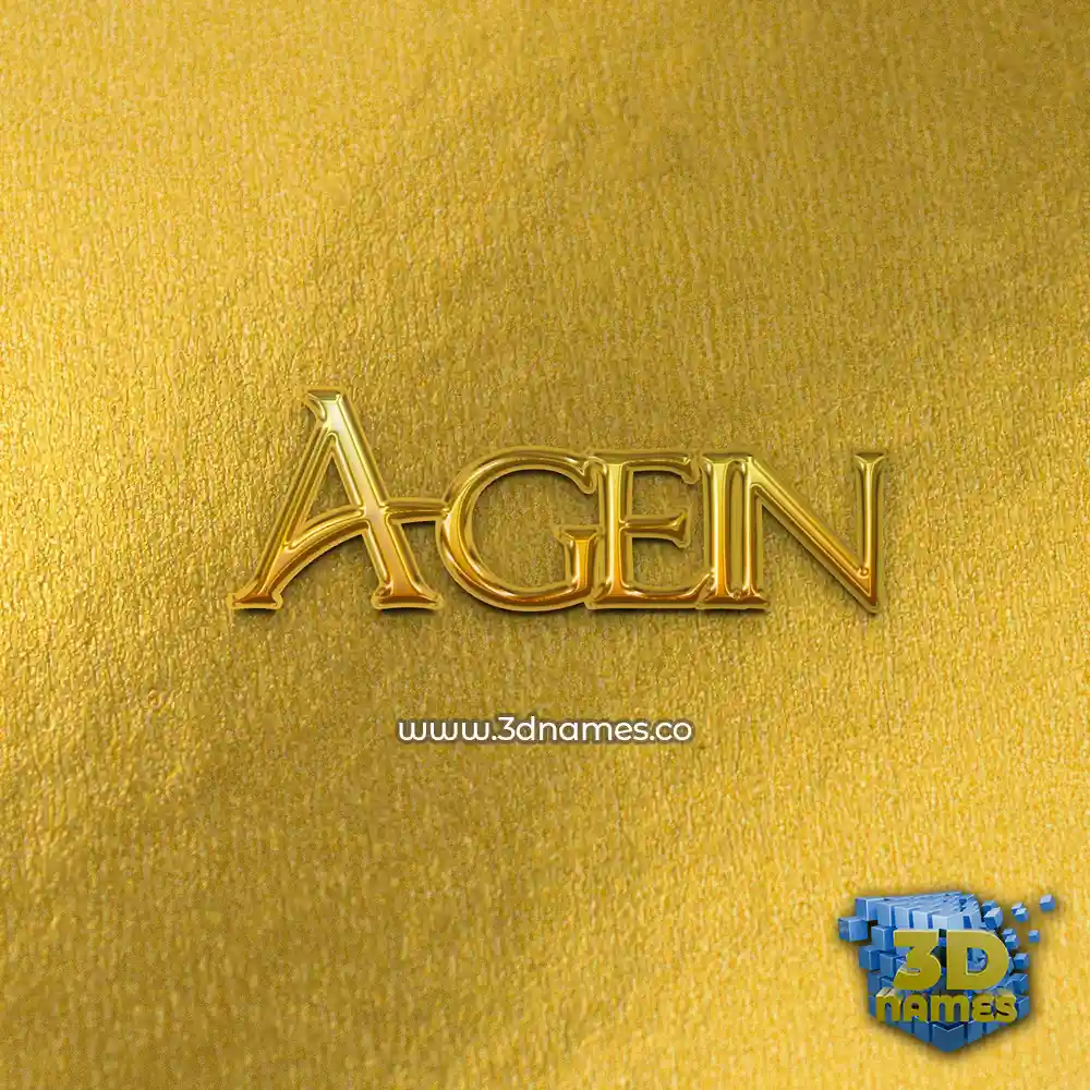 agein in All Gold style - 3D name wallpaper