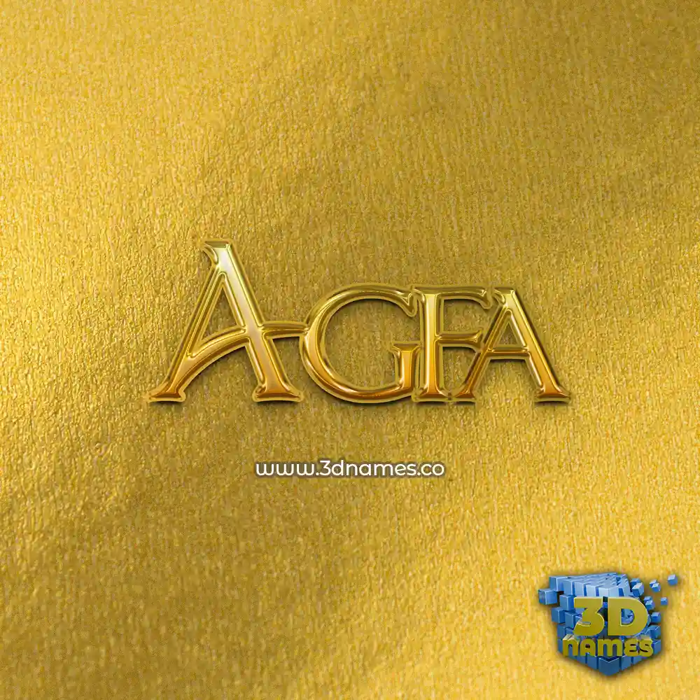 agfa in All Gold style - 3D name wallpaper