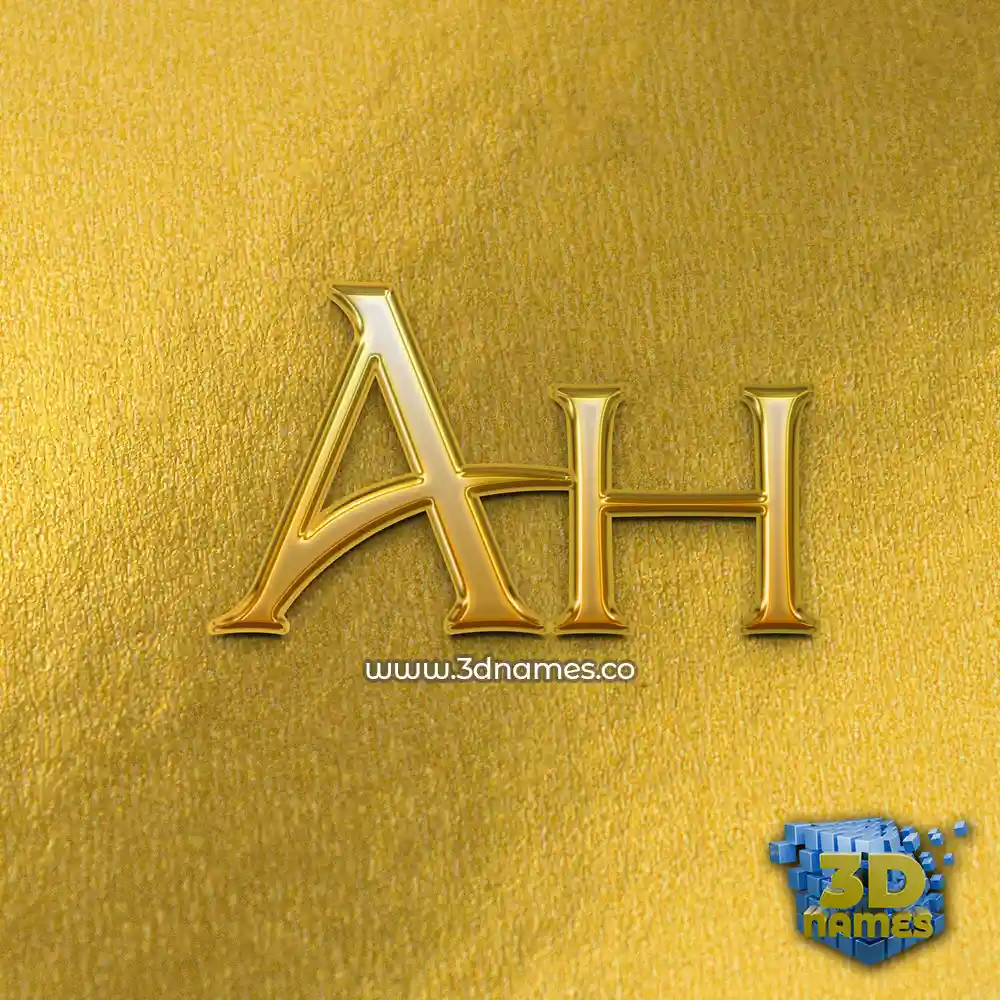ah in All Gold style - 3D name wallpaper