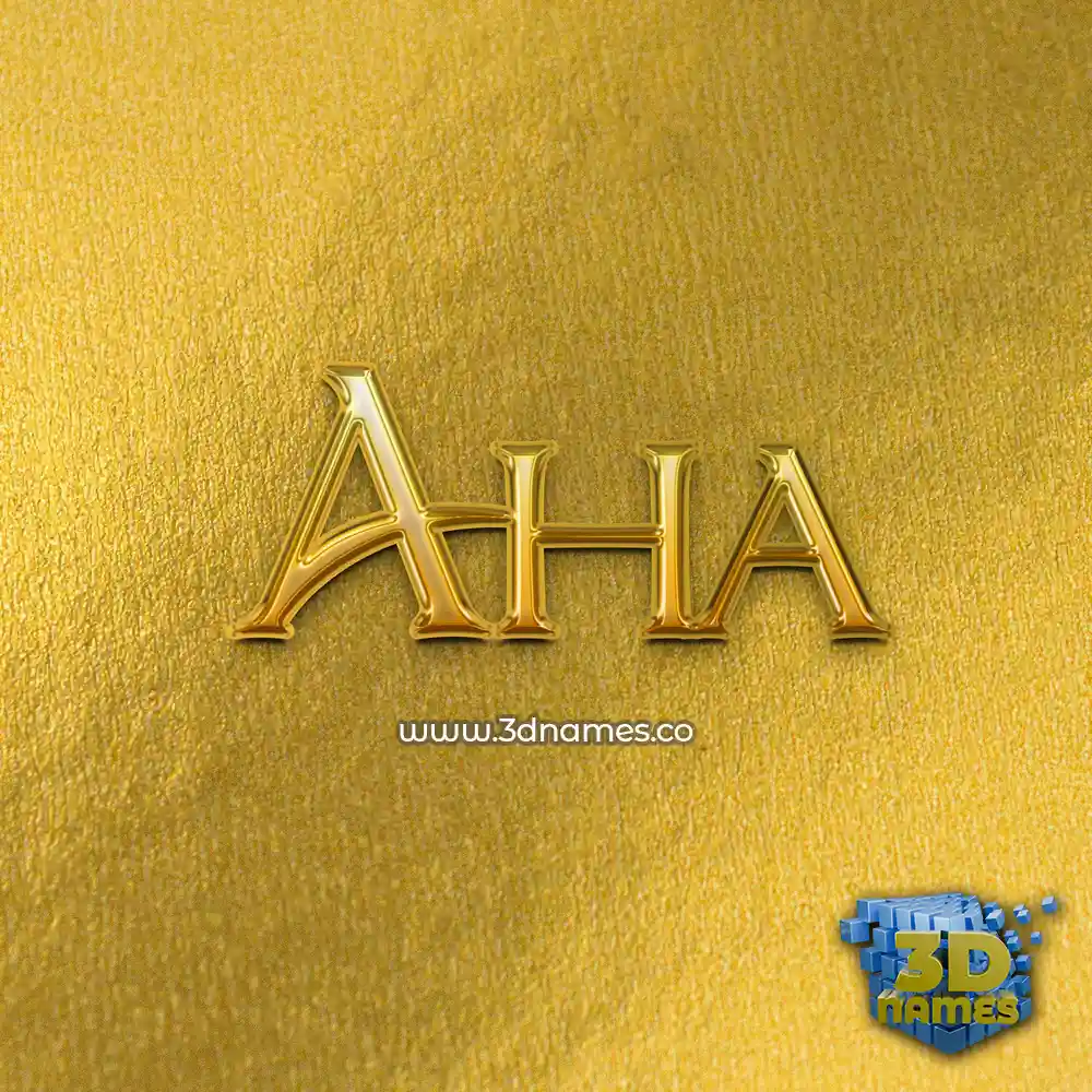 aha in All Gold style - 3D name wallpaper
