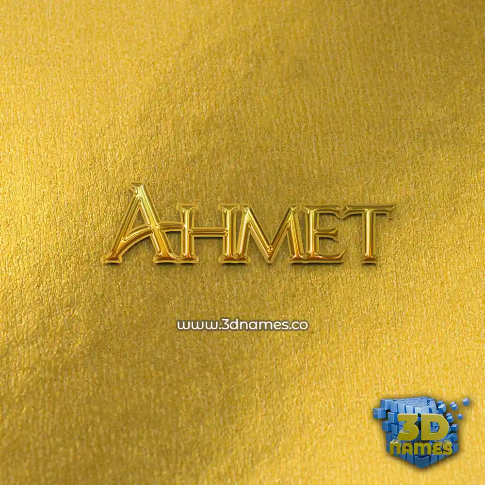 ahmet in All Gold style - 3D name wallpaper