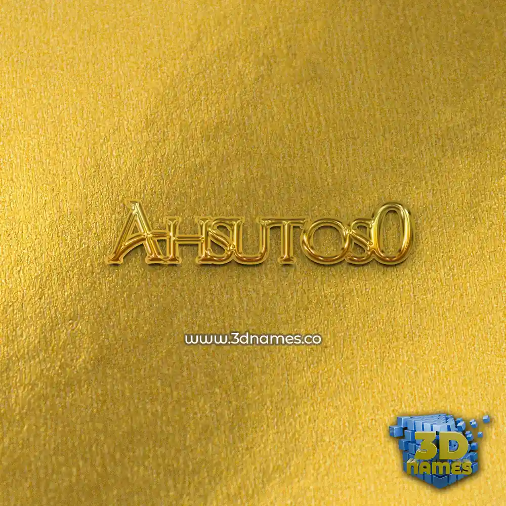 ahsutos0 in All Gold style - 3D name wallpaper