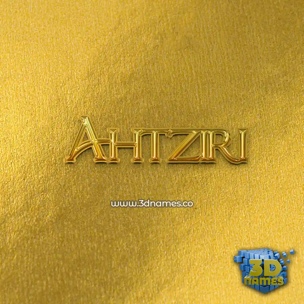 ahtziri in All Gold style - 3D name wallpaper