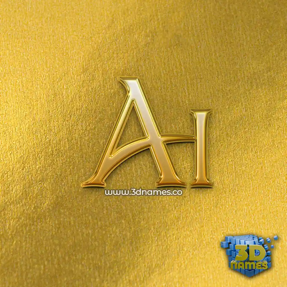 ai in All Gold style - 3D name wallpaper