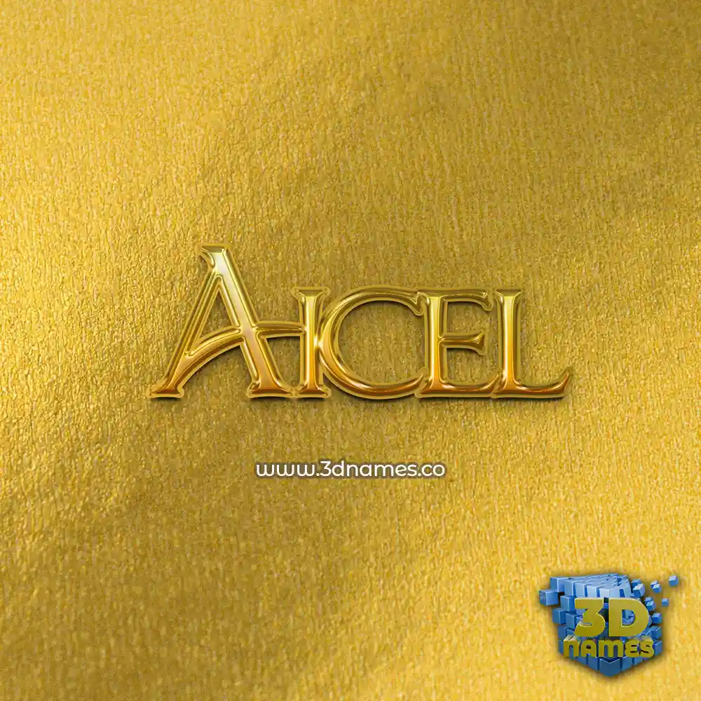 aicel in All Gold style - 3D name wallpaper