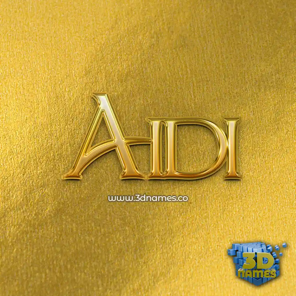aidi in All Gold style - 3D name wallpaper