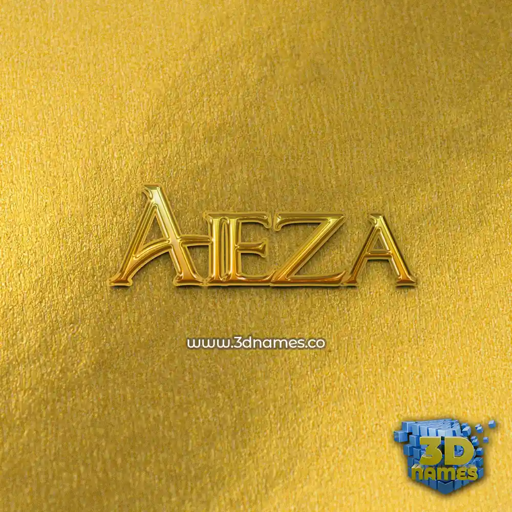 aieza in All Gold style - 3D name wallpaper