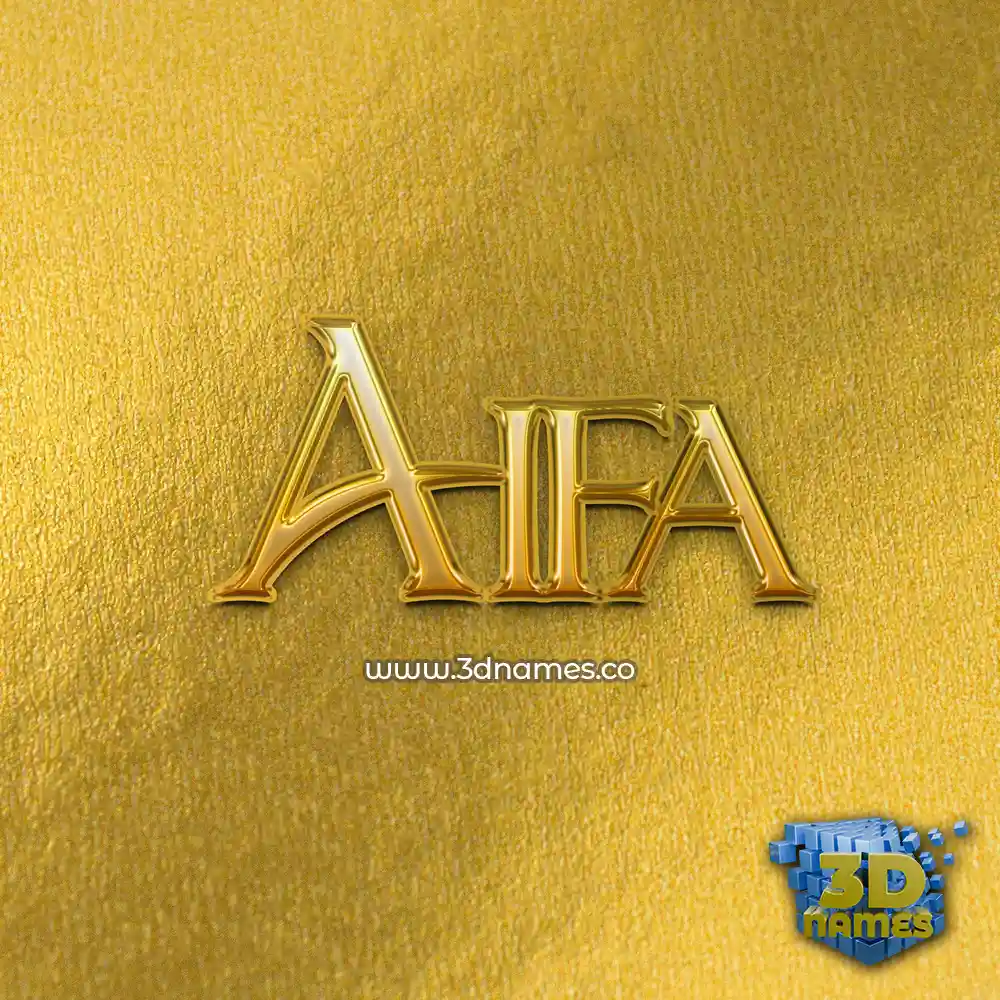 aifa in All Gold style - 3D name wallpaper