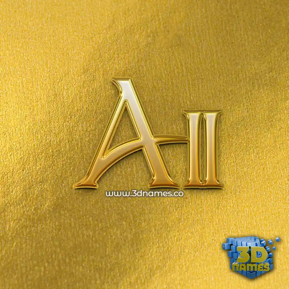 aii in All Gold style - 3D name wallpaper