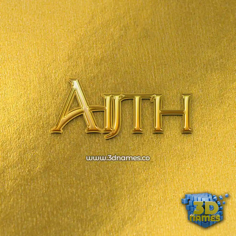 aijth in All Gold style - 3D name wallpaper