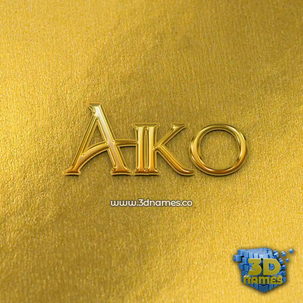 aiko in All Gold style - 3D name wallpaper