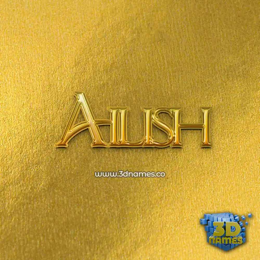 ailish in All Gold style - 3D name wallpaper