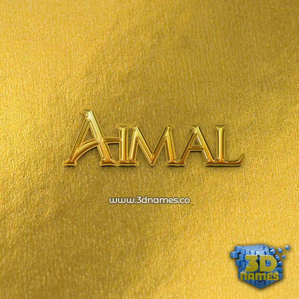 aimal in All Gold style - 3D name wallpaper