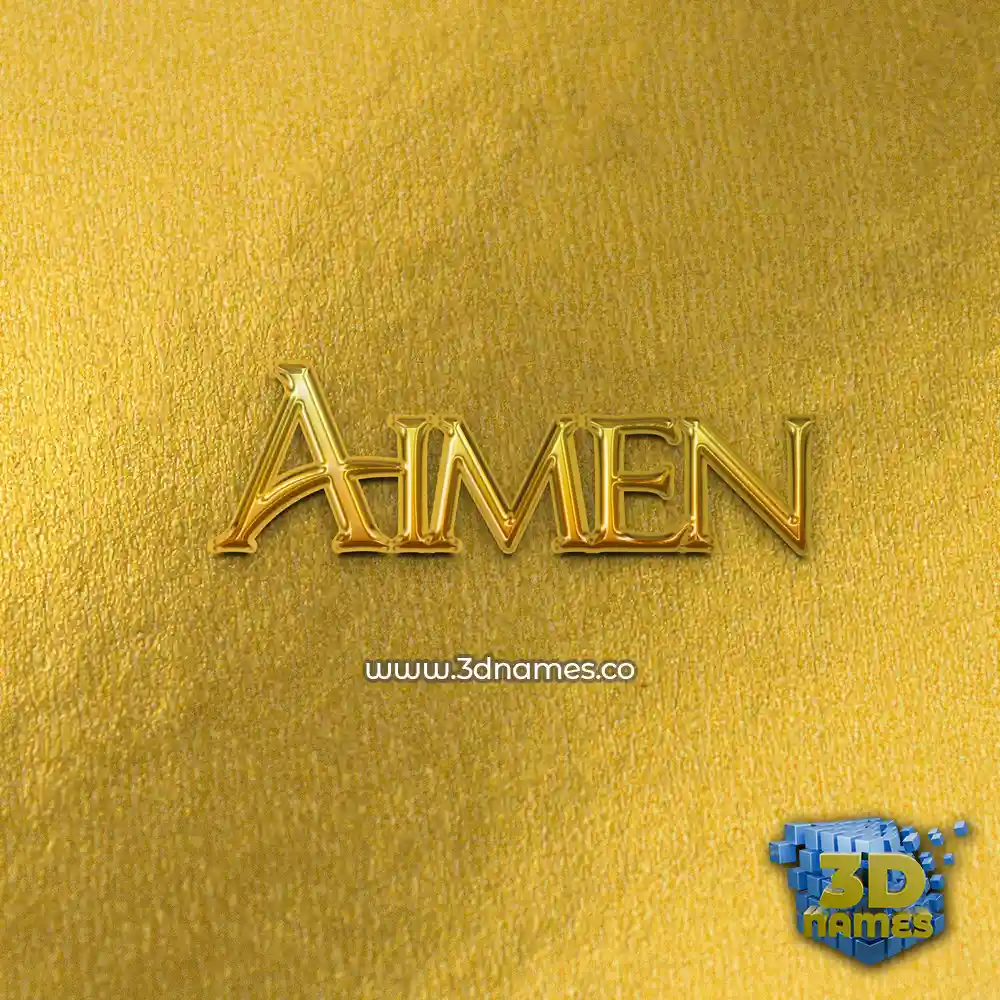 aimen in All Gold style - 3D name wallpaper