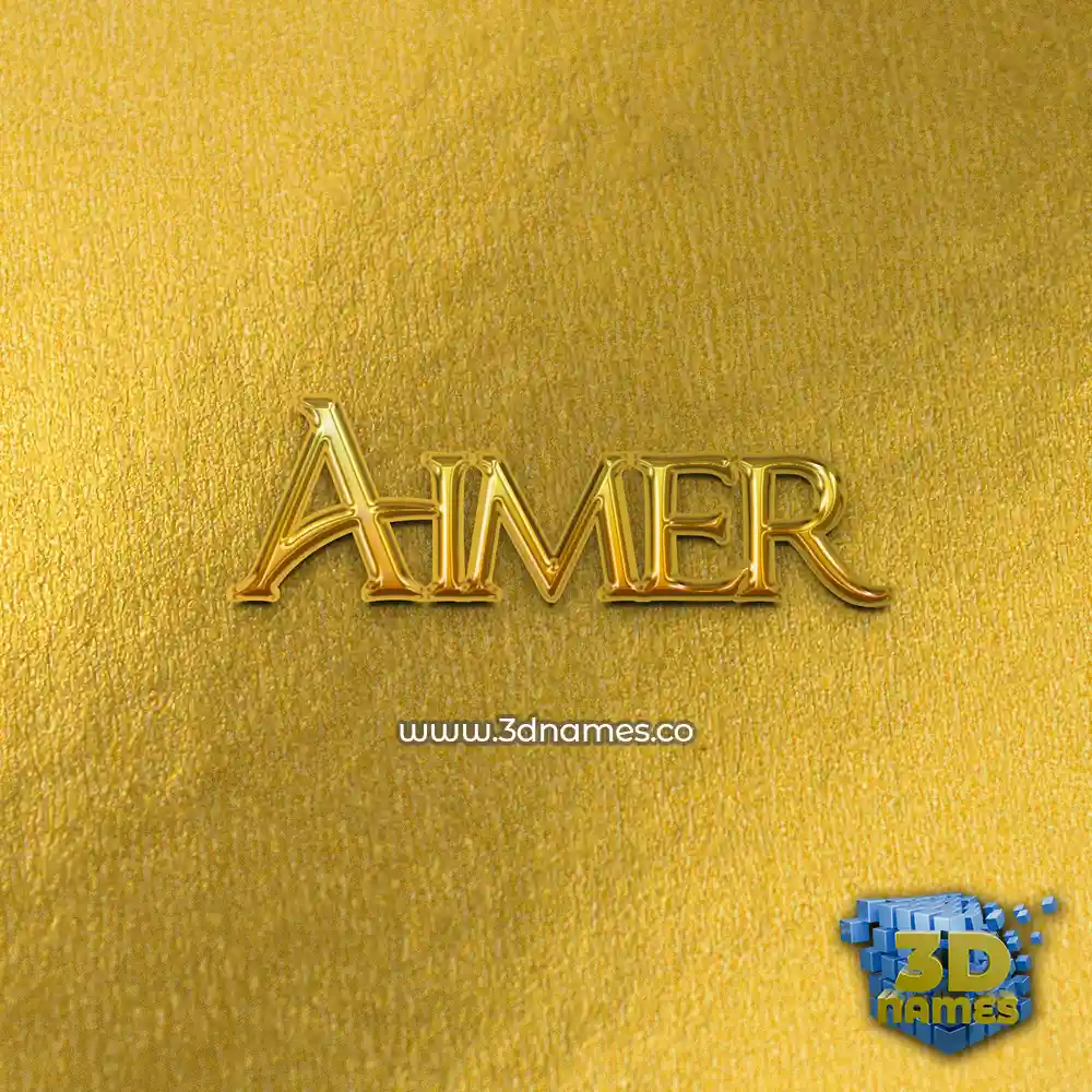 aimer in All Gold style - 3D name wallpaper