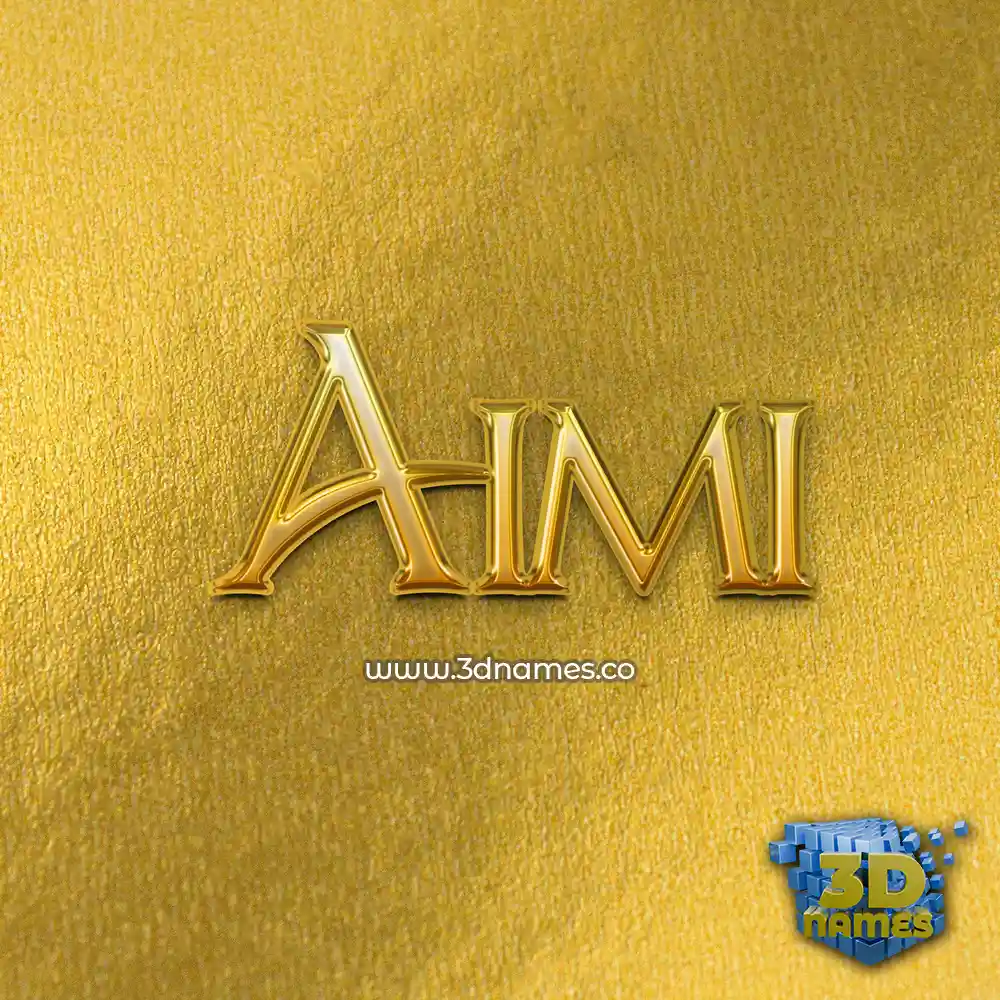 aimi in All Gold style - 3D name wallpaper