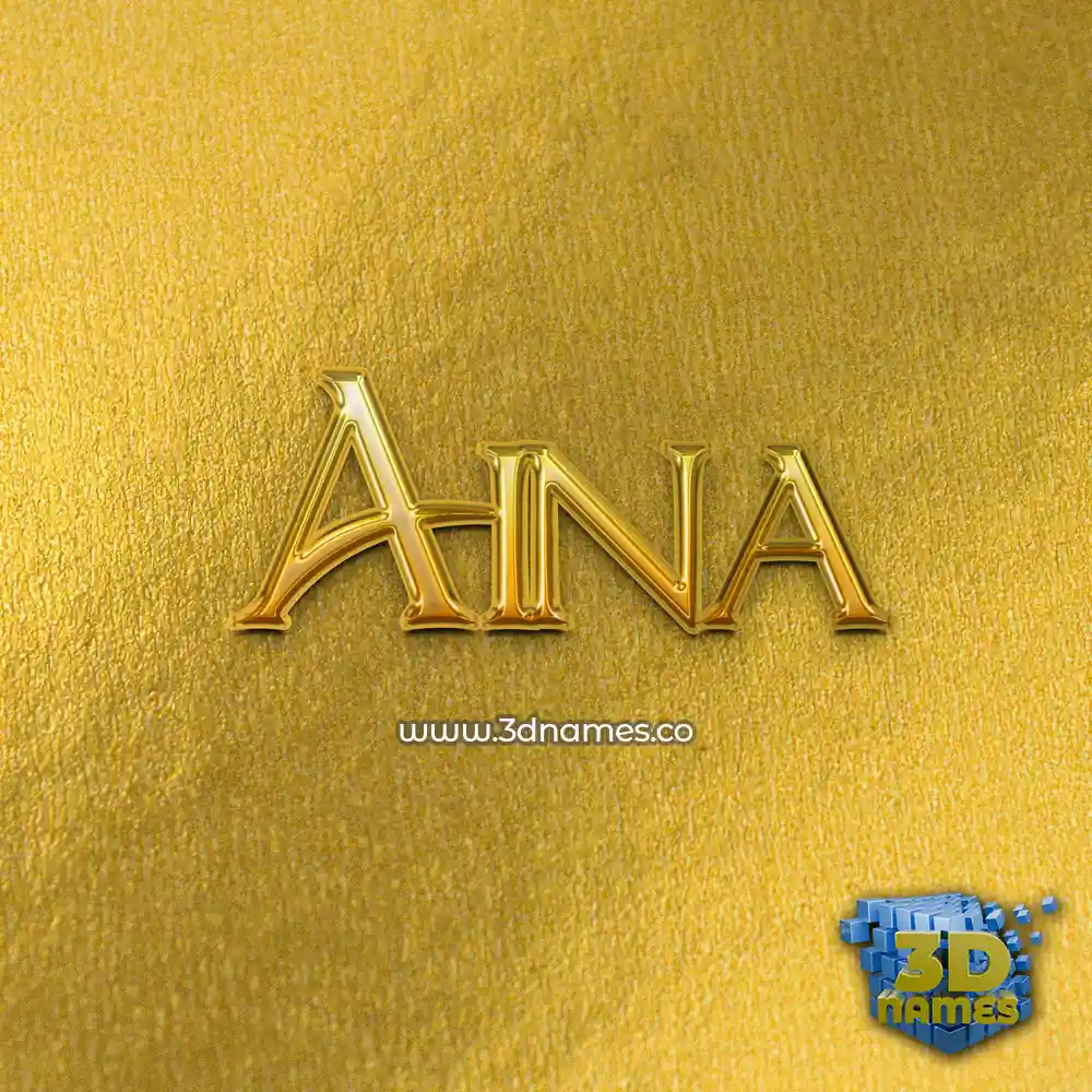 aina in All Gold style - 3D name wallpaper