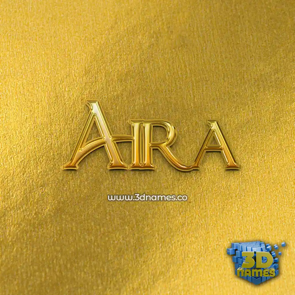 aira in All Gold style - 3D name wallpaper