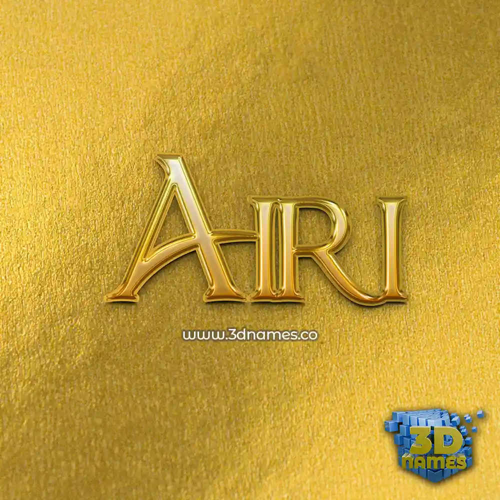 airi in All Gold style - 3D name wallpaper