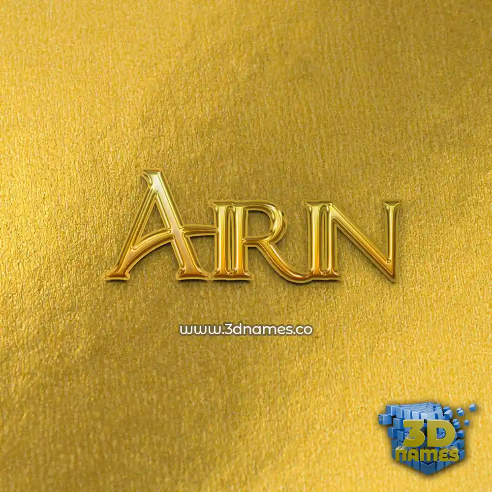 airin in All Gold style - 3D name wallpaper
