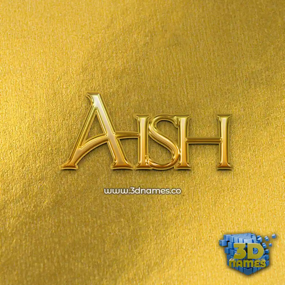aish in All Gold style - 3D name wallpaper