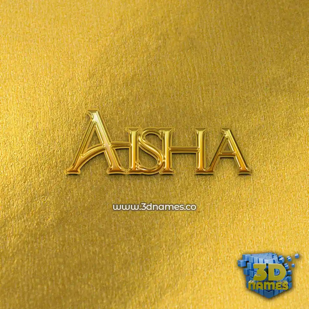aisha in All Gold style - 3D name wallpaper