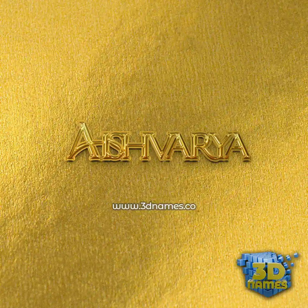 aishvarya in All Gold style - 3D name wallpaper