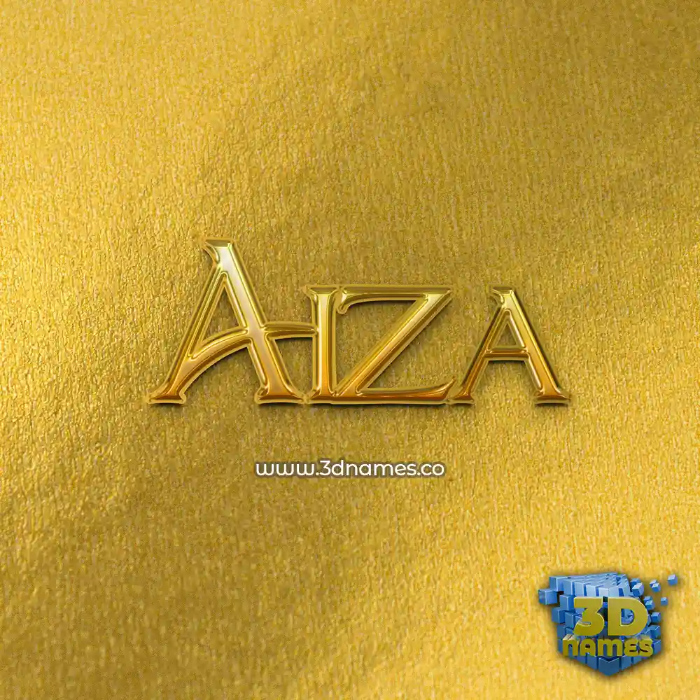 aiza in All Gold style - 3D name wallpaper