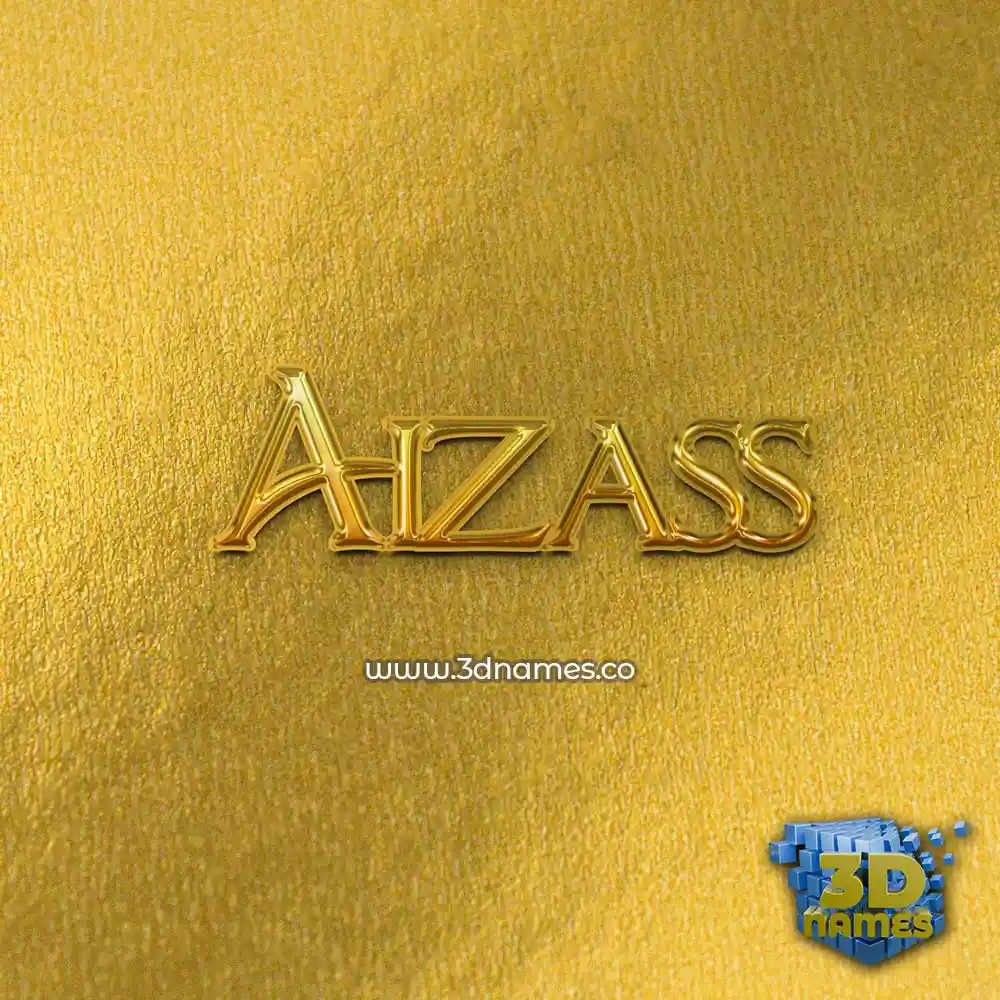 aizass in All Gold style - 3D name wallpaper