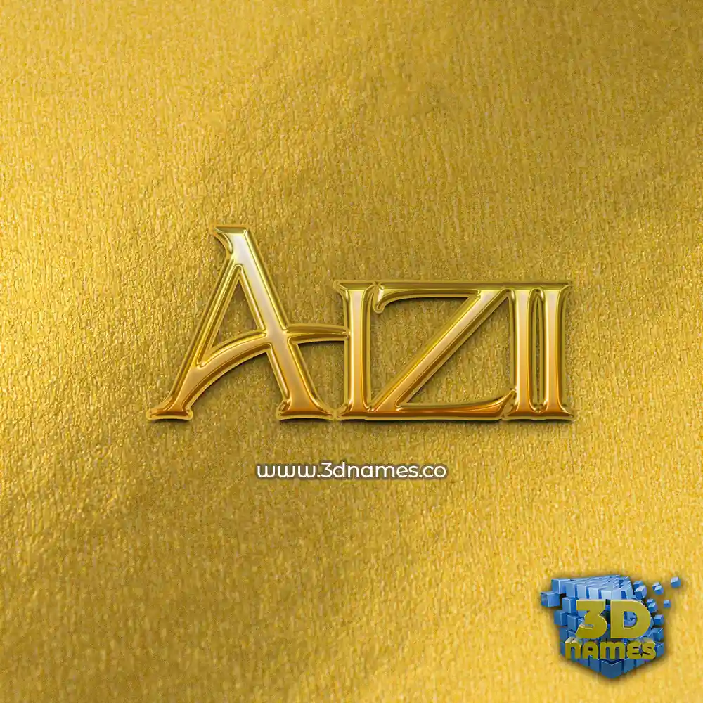aizii in All Gold style - 3D name wallpaper