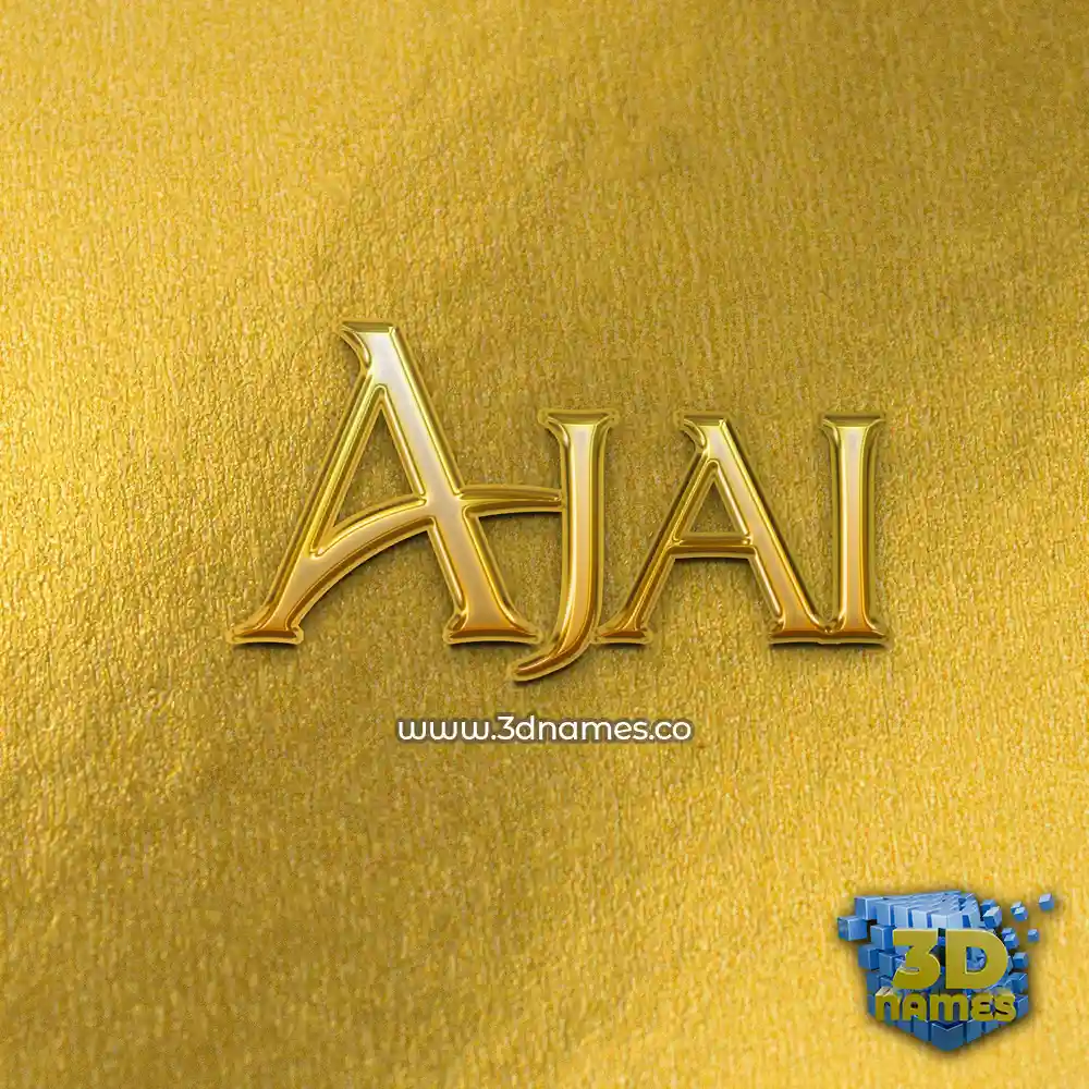 ajai in All Gold style - 3D name wallpaper