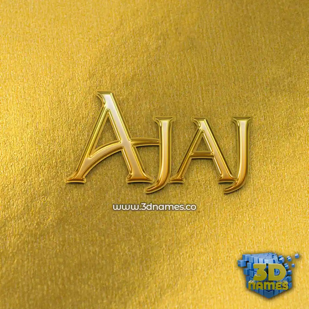 ajaj in All Gold style - 3D name wallpaper