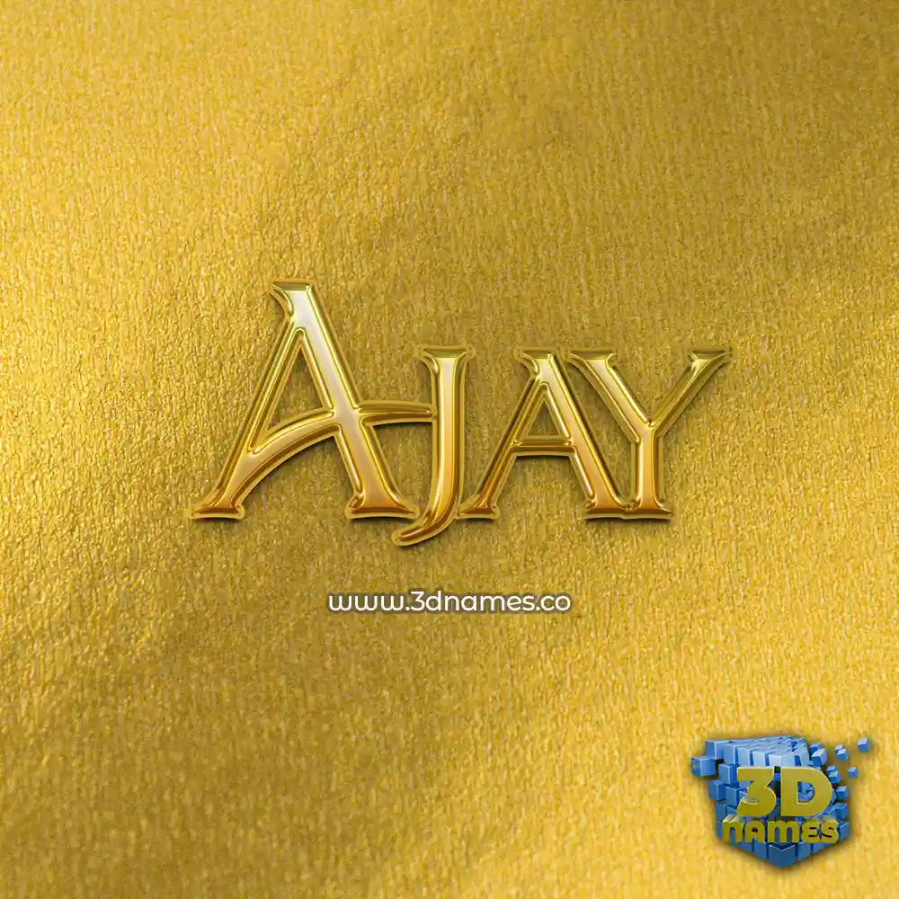 ajay in All Gold style - 3D name wallpaper