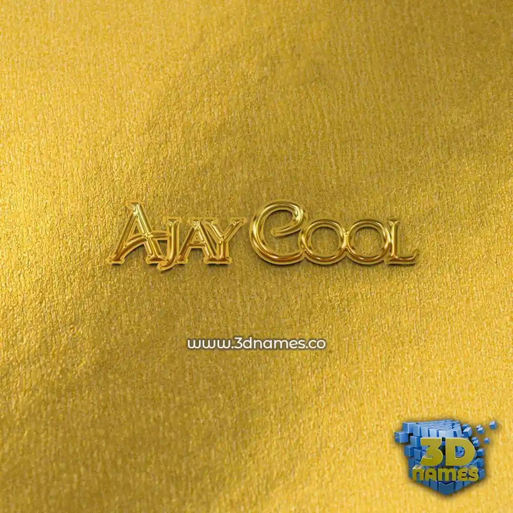 ajay cool in All Gold style - 3D name wallpaper