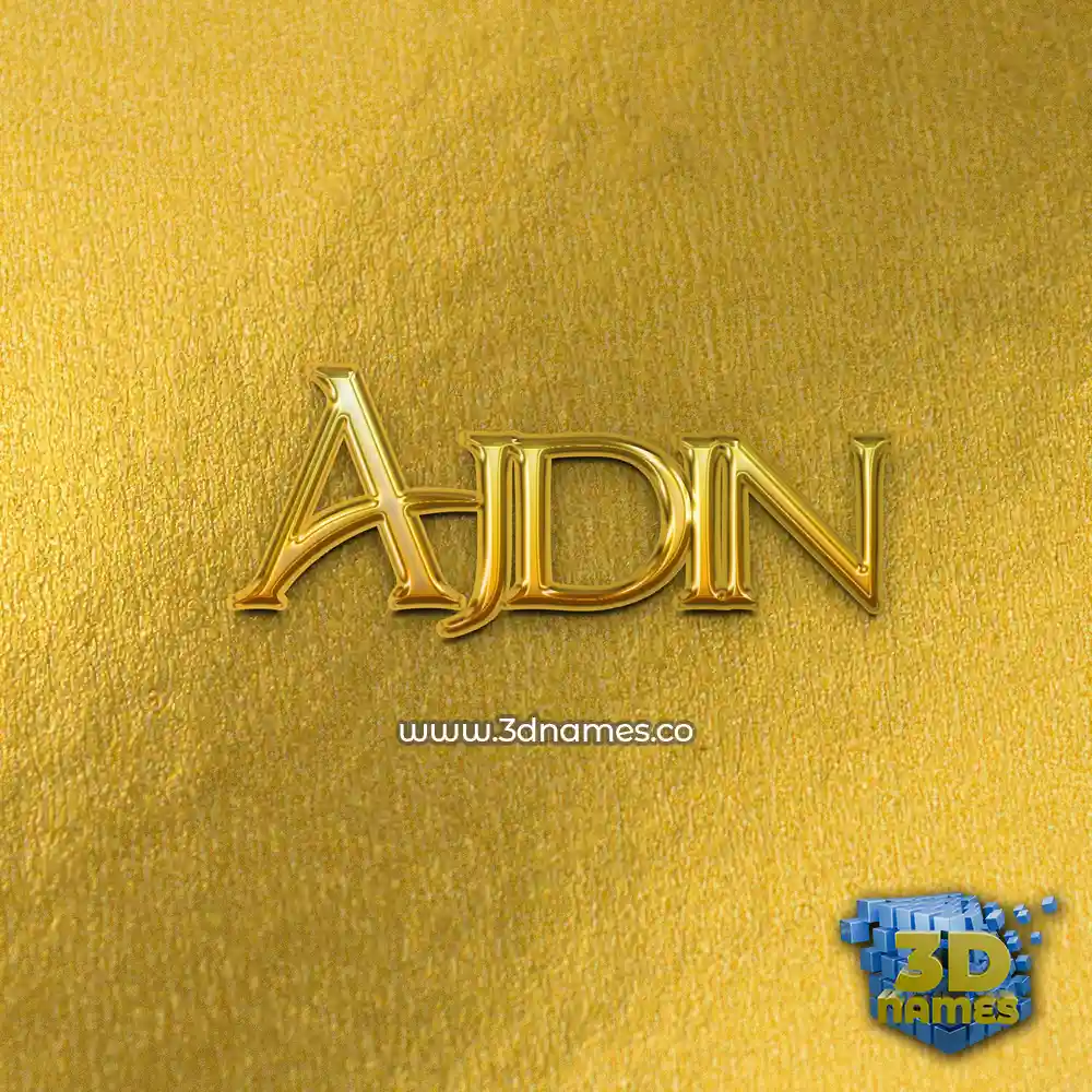 ajdin in All Gold style - 3D name wallpaper