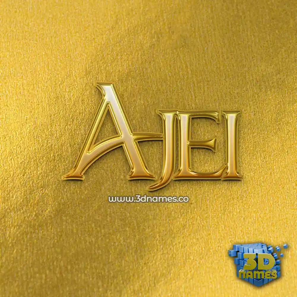ajei in All Gold style - 3D name wallpaper