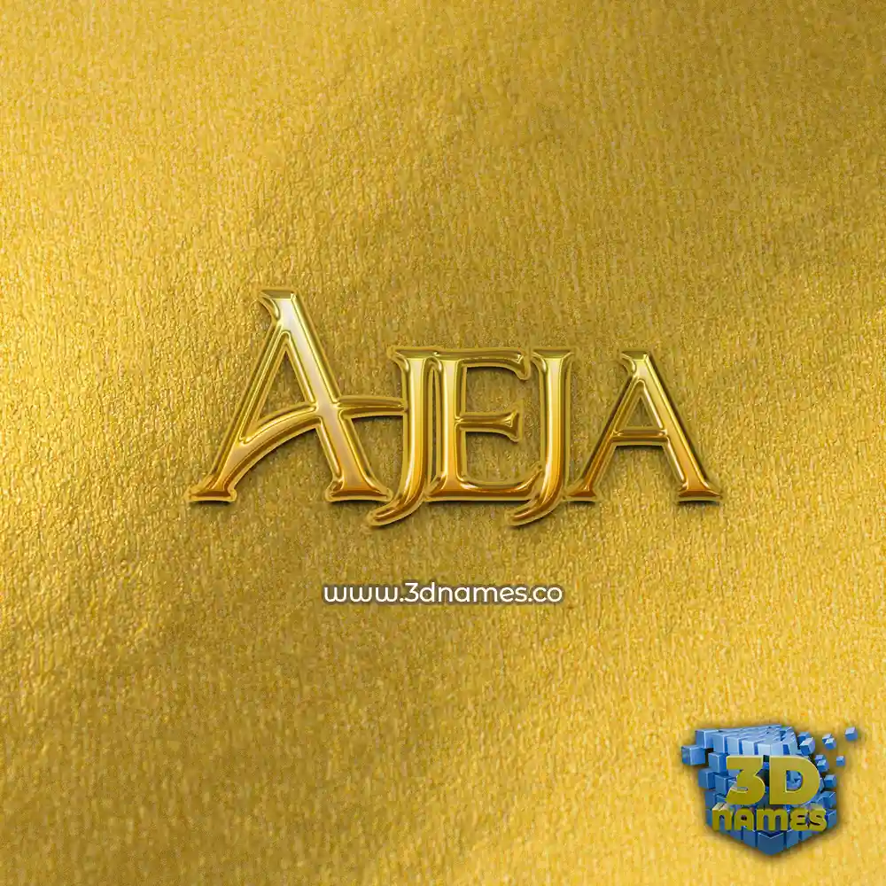 ajeja in All Gold style - 3D name wallpaper